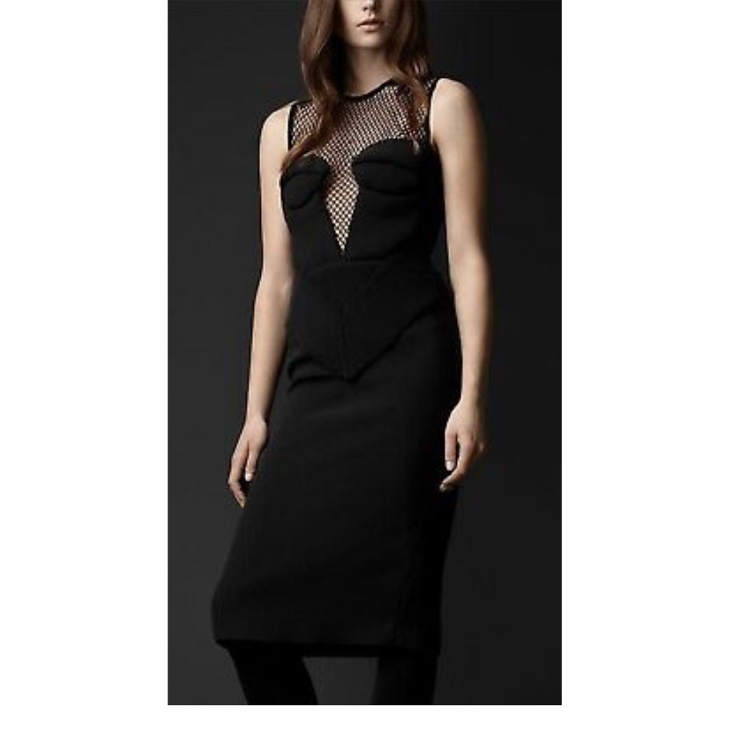Burberry Prosum Engineered Body Silk Crepe Dress